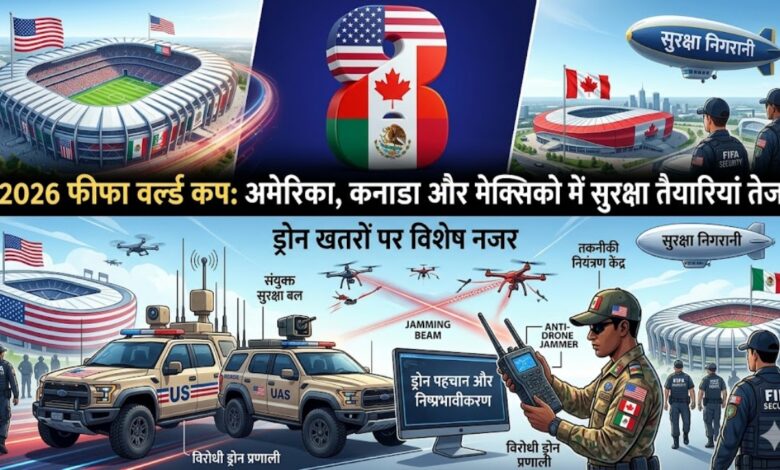FIFA World Cup 2026, World Cup Security, USA World Cup 2026, Canada World Cup, Mexico World Cup, FIFA 2026 Security Measures, Drone Threat Alert, AI Surveillance System, Stadium Security, Airspace Restrictions, Counter Drone Technology,