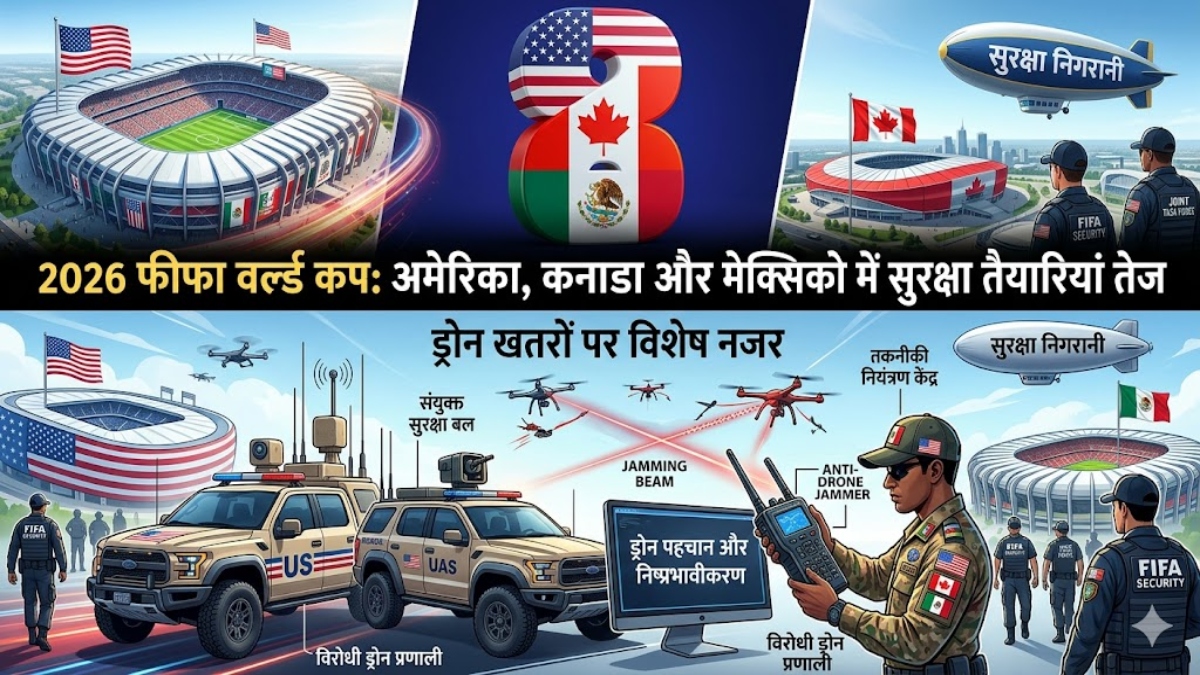 FIFA World Cup 2026, World Cup Security, USA World Cup 2026, Canada World Cup, Mexico World Cup, FIFA 2026 Security Measures, Drone Threat Alert, AI Surveillance System, Stadium Security, Airspace Restrictions, Counter Drone Technology,