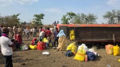 Kabirdham bus accident NH-30, Raipur Lucknow bus overturned, Nafis Travels bus accident Chhattisgarh, steering failure bus accident India, 60 passengers bus overturned, Kabirdham road accident 2026, villagers rescue bus passengers India, emergency rescue operation Chhattisgarh, five injured bus accident Kabirdham,