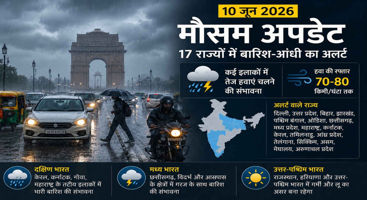 MAUSAM, Weather Update, Rain Alert, Thunderstorm Warning, IMD Forecast, Heavy Rainfall, Strong Winds, Weather News India, Monsoon Update, Storm Alert, Rain and Thunderstorm, Wind Speed Alert, Weather Forecast June 10, India Weather News, Monsoon Progress, Heavy Rain Alert, Pre-Monsoon Showers, Extreme Weather Alert,