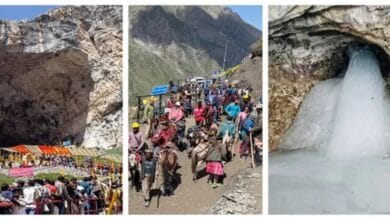 **English SEO Keywords (comma-separated):** Amarnath Yatra 2026, Amarnath Yatra, Baba Barfani, Shri Amarnath Yatra, Amarnath Pilgrimage, Manoj Sinha, Jammu News, Kashmir News, Amarnath First Batch, Bhagwati Nagar, Baltal, Pahalgam, Nunwan Camp, Pantha Chowk, Amarnath Registration, Amarnath Pilgrims, Jammu Kashmir, Lord Shiva, Har Har Mahadev, Baba Barfani Darshan, Amarnath Security, Jammu Traffic Advisory, Amarnath Base Camp, India News, Breaking News India
