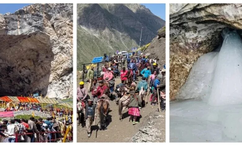 **English SEO Keywords (comma-separated):** Amarnath Yatra 2026, Amarnath Yatra, Baba Barfani, Shri Amarnath Yatra, Amarnath Pilgrimage, Manoj Sinha, Jammu News, Kashmir News, Amarnath First Batch, Bhagwati Nagar, Baltal, Pahalgam, Nunwan Camp, Pantha Chowk, Amarnath Registration, Amarnath Pilgrims, Jammu Kashmir, Lord Shiva, Har Har Mahadev, Baba Barfani Darshan, Amarnath Security, Jammu Traffic Advisory, Amarnath Base Camp, India News, Breaking News India