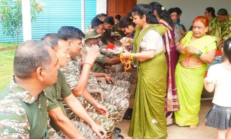 Raksha Bandhan, CRPF Jawans, CRPF Soldiers, Brahmin Samaj Mahila Manch, Rakhi Celebration, Rakhi Tied to Soldiers, Women Honour Soldiers, National Service, Nation Security, Army Respect, Soldier Brotherhood, Raksha Sutra, Rakhi Festival, CRPF Rakhi Program, Women Empowerment, Social Initiative, Patriotic Celebration, Family Away From Home,