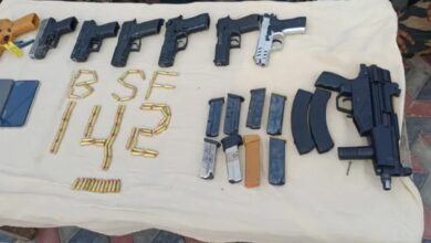 Tarn Taran news, BSF action, Pakistan drone, Drone intrusion, Khalra sector, BOP Mangli, Weapons seized, Foreign pistols recovered, Smuggler arrested, Surinder Lamba SSP, Punjab Police, Border security, Arms smuggling,