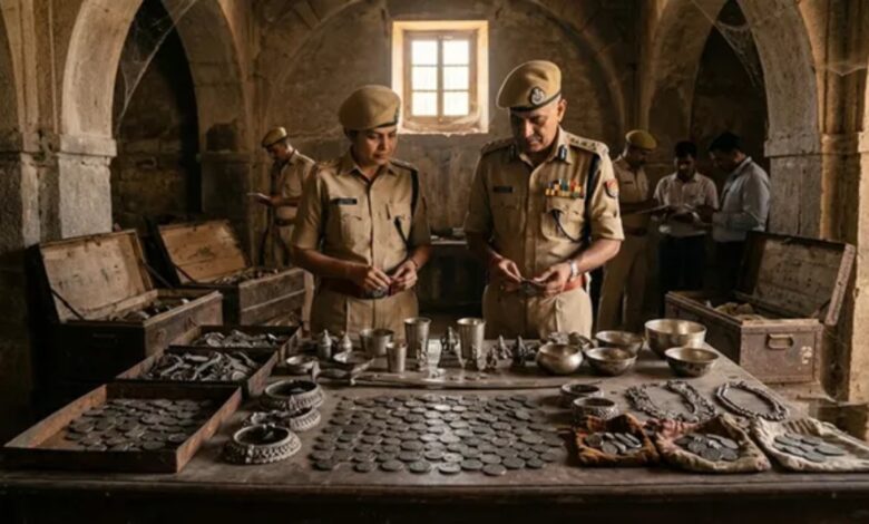 Jaipur Treasure Theft, Jaipur Crime, Treasure Found in Haveli, Silver Seized, 66 Kg Silver, 1.75 Crore Silver, Jaipur Police, Tripolia Bazaar, Old Haveli, Treasure Theft Case, Silver Ingots, Silver Coins, Gold Coins, Rajasthan Crime, Contractor Arrested, Labourers Arrested, Treasure Recovery, Crime News, Rajasthan Police, Jaipur Latest News