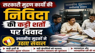 Chhattisgarh Printing Scam, Government Printing Work, ₹400 Crore Printing Work, Government Tender, Printing Firms Complaint, CM Vishnu Deo Sai, Chhattisgarh News, Raipur News, Government Printing Press, Tender Process, Local Printers, Printing Tender, Financial Audit, सरकारी प्रिंटिंग, टेंडर विवाद, मुद्रण फर्में, रायपुर, छत्तीसगढ़,