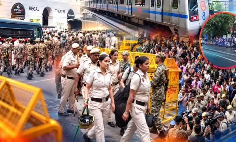 INDIA Bloc Protest, Delhi Protest Today, Supreme Court Security, Vote Chori Allegations, CEC Gyanesh Kumar, Bhupinder Singh Hooda, Congress Protest, Delhi Police, RAF CRPF Deployment, Delhi Traffic Diversion, DDU Marg, ITO Traffic Update, Election Commission of India,