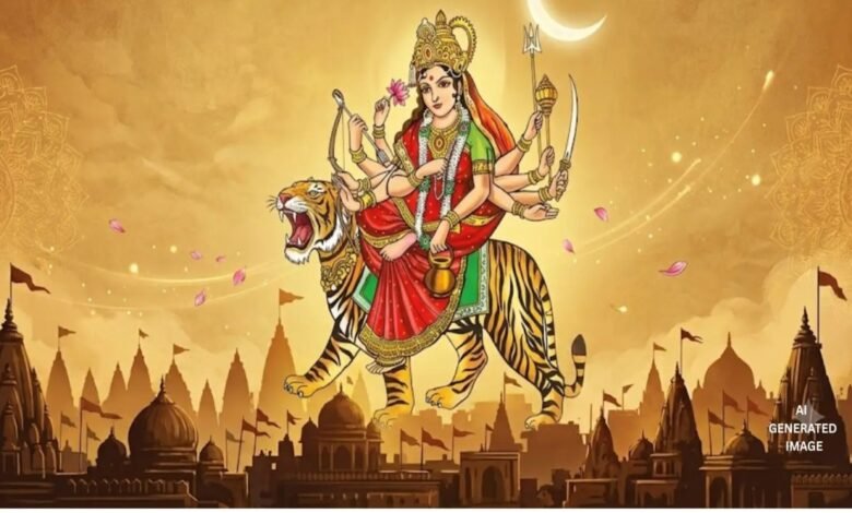 Navratri 2026, Maa Chandraghanta Puja, Shardiya Navratri Day 3, 13 October 2026, Maa Chandraghanta Mantra, Navratri Puja Vidhi, Maa Chandraghanta Bhog, Navratri Shubh Muhurat, Hindu Festival, Durga Puja,